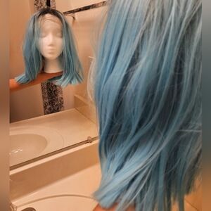 Valentine's Day/Party Ombre Blue-Black Women's Wig